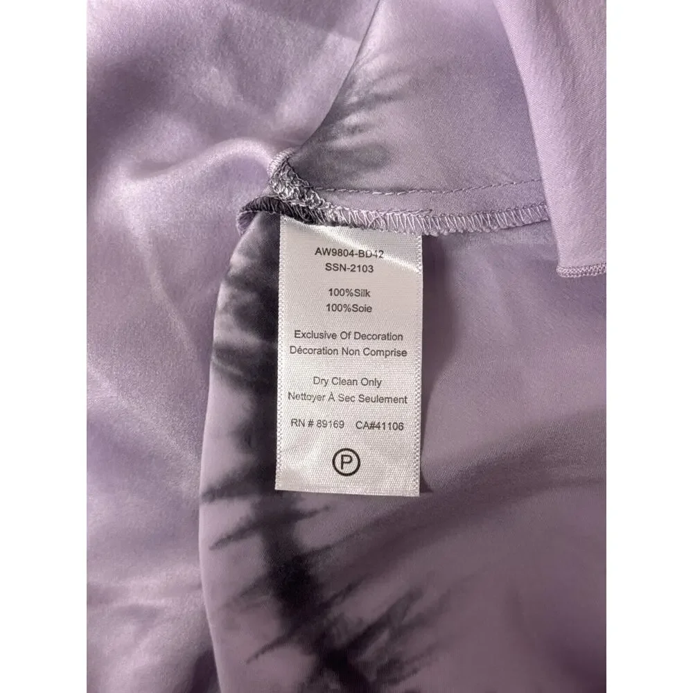 ATM Skirt Medium Womens Purple Tie Dye Silk Pullon A Line Midi Maxi